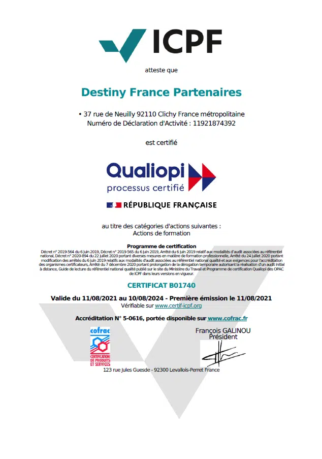 Certifications et labels - Dstny France